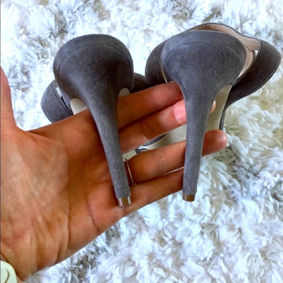 J. Crew Grey Suede Heels with Straps - Picture 6 of 8